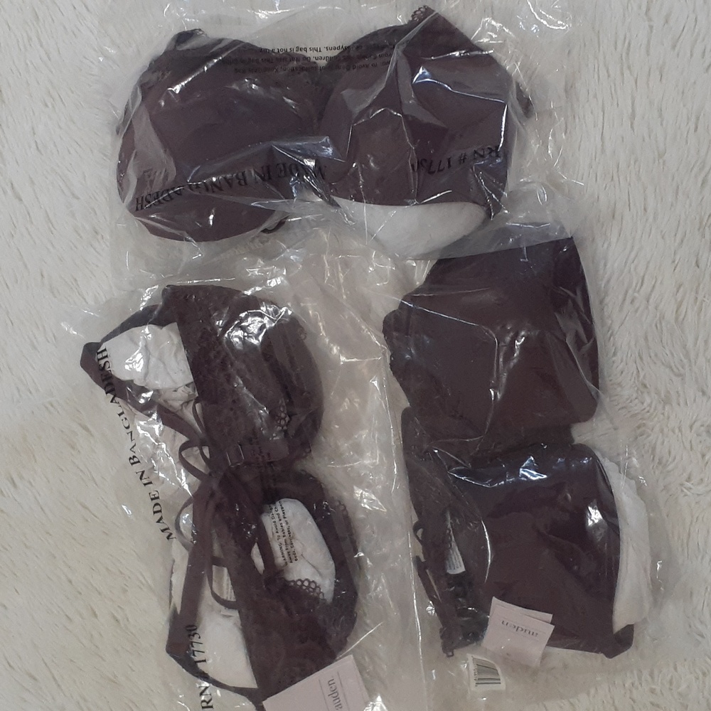 3 AUDEN BRAS Burgundy Mist Daydream T-shirt Bra 32D NWT